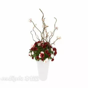 Flower Vase Potted Plant 3d model