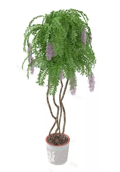 Garden Stone Decoration With Grass 3d model