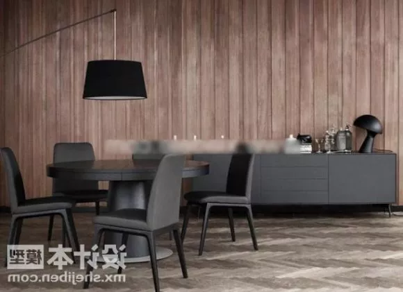 Dinning Table And Chair Combination 3d model Dinning Table And Chair Combination 3d model