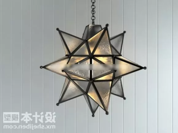 Star Shaped Ceiling Lamp 3d model Star Shaped Ceiling Lamp 3d model