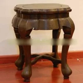 Classic Wood Stool 3d model