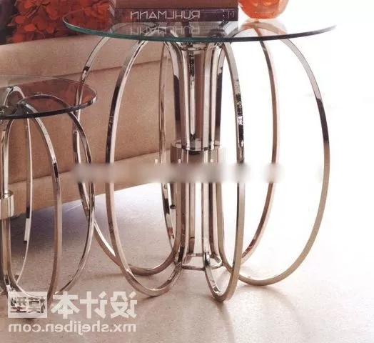 Modern Round Coffee Table Iron Leg 3d model Modern Round Coffee Table Iron Leg 3d model