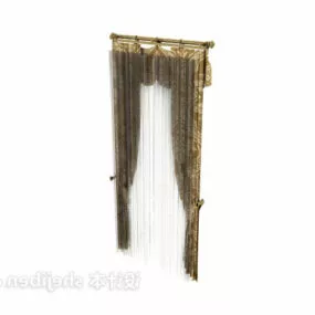 Antique Brown Curtain V1 3d model