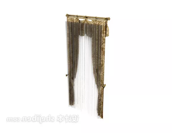 Curtain With Textile 3d model
