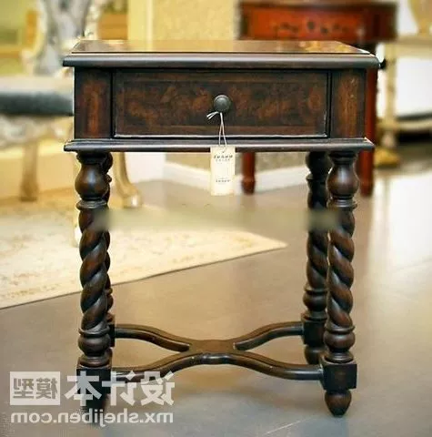 Antique Brown Wood Bedside Table 3d model Antique Brown Wood Bedside Table 3d model