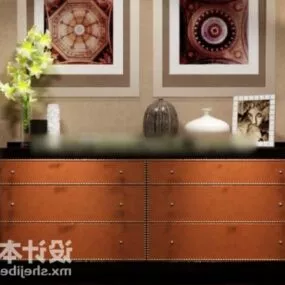 Wall Showcase With Painting 3d model