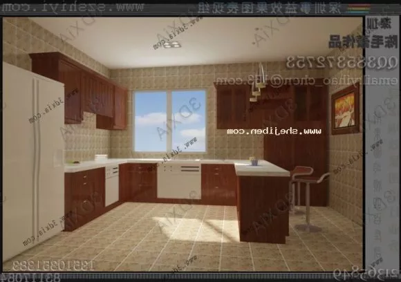 Modern Style Kitchen 3d model Modern Style Kitchen 3d model