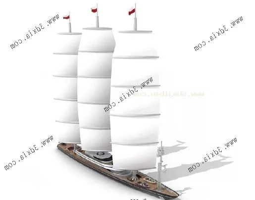 White Sailing Ship V3 3d model White Sailing Ship V3 3d model