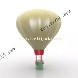 Yellow Hot Air Balloon 3d model