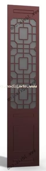 Home Wood Door With Frame On Top 3d model
