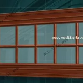 Old Style Wood Window 3d model