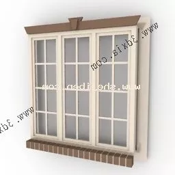 European Window Classic Style 3d model
