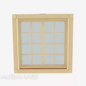 Wooden Frame Home Window 3d model