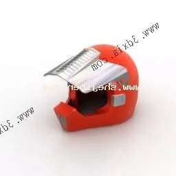 Red Bike Helmet 3d model