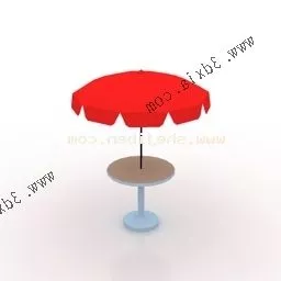 Outdoor Red Umbrella 3d model