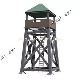 Wooden Vintage Watch Tower 3d model