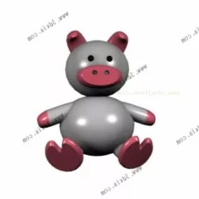 Pig Cartoon Stuffed Toy 3d model