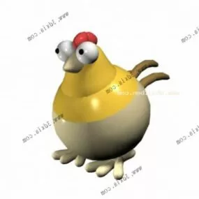 Cute Cartoon Hen Stuffed Toy 3d model