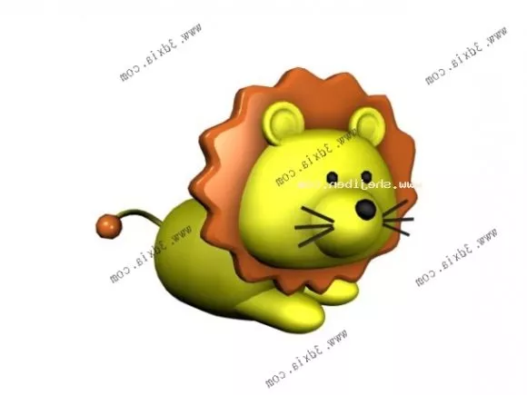 Old Stone Lion Statue 3d model