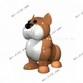 Yellow Dog Cartoon Toy V1 3d model