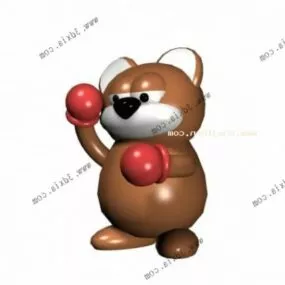 Boxing Cat Cartoon Toy 3d model