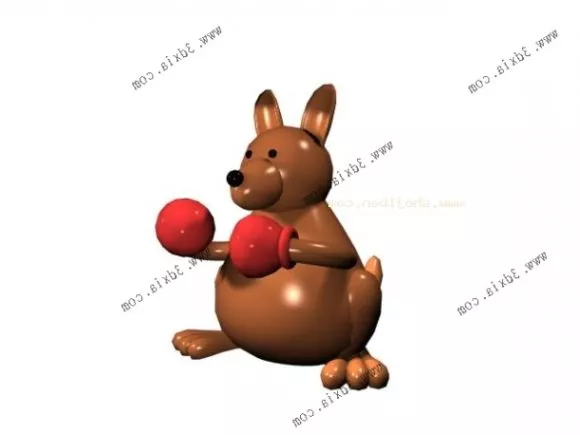 Cute Cartoon Baby Kangaroo 3d model
