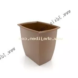 Plastic Rectangular Trash 3d model