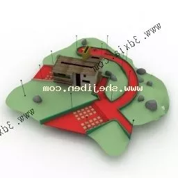 Kindergarten School Building 3d model