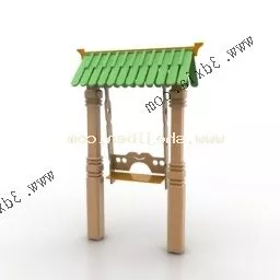 Kindergarten Swing With Roof 3d model