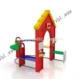 Snow House Night Scene 3d model