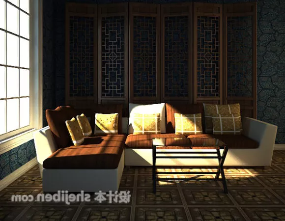 Corner Sofa Living Room Set 3d model Corner Sofa Living Room Set 3d model