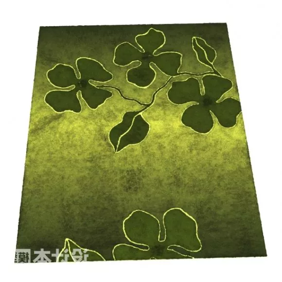 Green Floral Pattern Carpet 3d model Green Floral Pattern Carpet 3d model