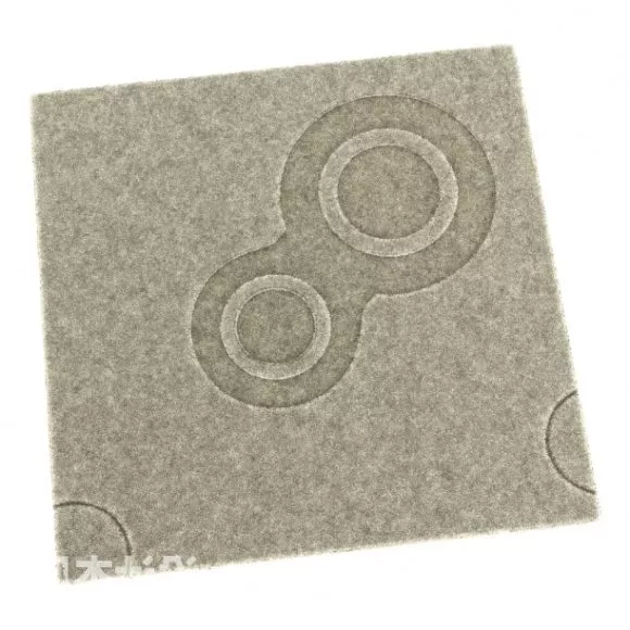 Brown Fur Carpet 3d model Brown Fur Carpet 3d model
