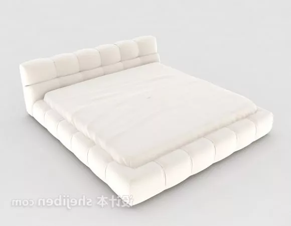 Double Bed White Mattress 3d model Double Bed White Mattress 3d model