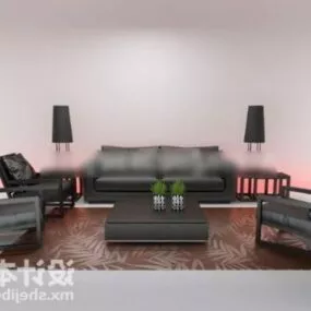 Large Living Room Sofa Table Set 3d model