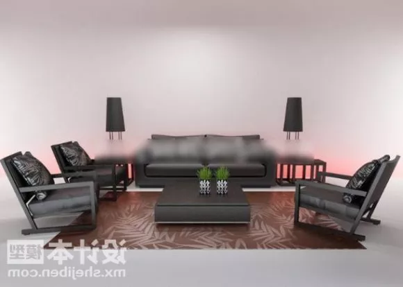 Large Living Room Sofa Table Set 3d model Large Living Room Sofa Table Set 3d model
