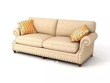 Loveseat Couch Fabric 3d model