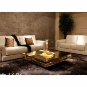 White Sofa Table Combination 3d model