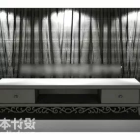 White Tv Cabinet With Lighting 3d model