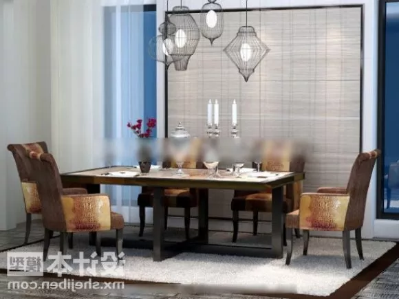 Dinning Room With Table And Chair 3d model Dinning Room With Table And Chair 3d model