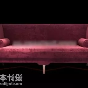 Beauty Red Velvet Sofa 3d model