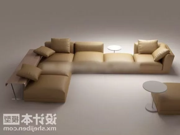 L Sofa Nature Leather 3d model L Sofa Nature Leather 3d model