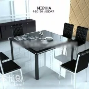 Black Square Coffee Table Chair 3d model