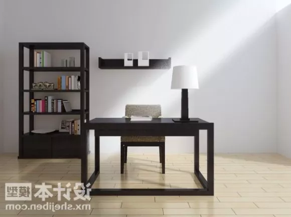Home Office Desk With Chair 3d model Home Office Desk With Chair 3d model