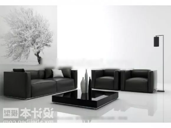 Modernism Black White Sofa Table 3d model Modernism Black White Sofa Table 3d model