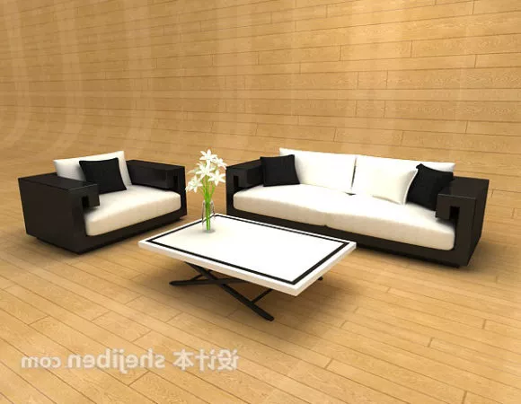 Elegant White Sofa Table 3d model Elegant White Sofa Table 3d model