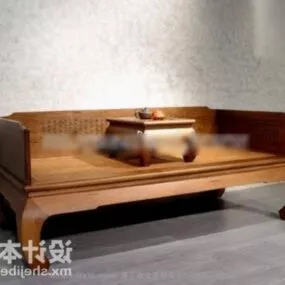 Chinese Wood Coffee Table Set 3d model