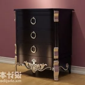 European Style Bedside Table 3d model