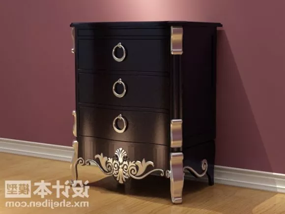 European Style Bedside Table 3d model European Style Bedside Table 3d model