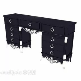 Black Office Manager Desk 3d model